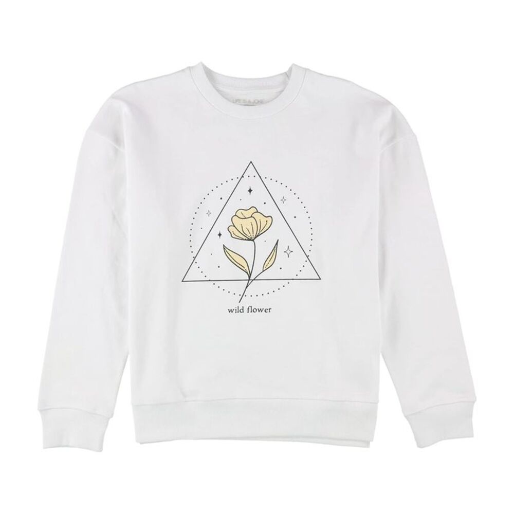 Elevenparis Womens Wild Flower Sweatshirt, White, L, DM